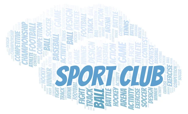スポーツ クラブの単語の雲 テキストのみで作られた Wordcloud — ストック写真