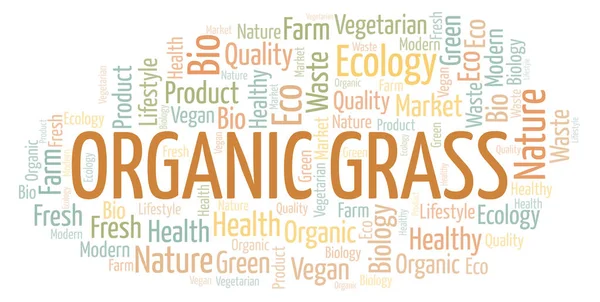Organic Grass Word Cloud Wordcloud Realizzato Solo Con Testo — Foto Stock
