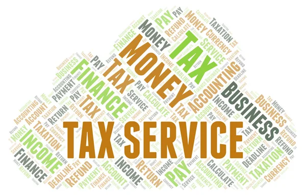 Service Fiscal Nuage Mots Wordcloud Fait Avec Texte Seulement — Photo