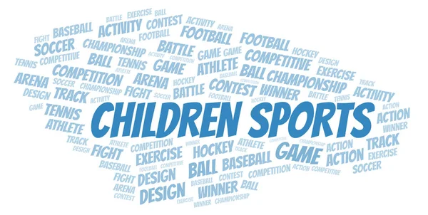 Barn Sport Word Cloud Wordcloud Gjorda Med Endast Text — Stockfoto