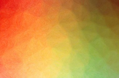 Yeşil, turuncu Impasto arkaplanının soyut çizimi.