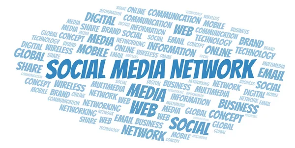 Social Media Network word cloud. Word cloud made with text only.