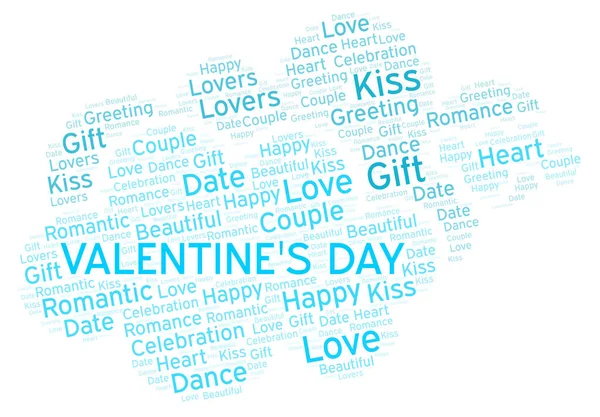 Valentine Day Cuvânt Nor Word Cloud Realizat Numai Text — Fotografie, imagine de stoc