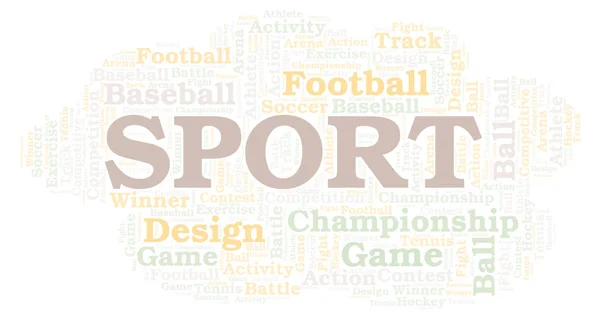 Sport Szó Felhő Wordcloud Készült Csak Szöveg — Stock Fotó