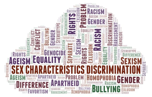 Szex Jellemzők Megkülönböztetés Fajta Megkülönböztetés Szó Felhő Wordcloud Készült Csak — Stock Fotó
