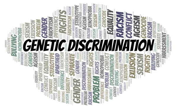 Genetische Discriminatie Soort Discriminatie Word Cloud Wordcloud Gemaakt Met Alleen — Stockfoto
