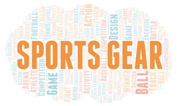 Nube Palabras Sports Gear Wordcloud Hecho Solo Con Texto —  Fotos de Stock