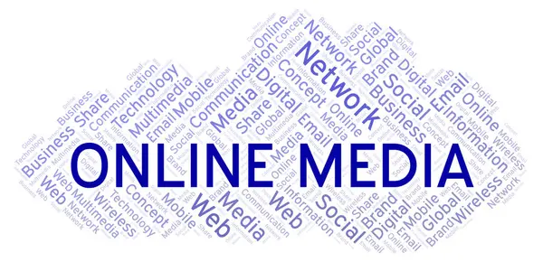 Online Medya Bulut Kelime Yalnızca Metin Ile Yapılan Kelime Bulutu — Stok fotoğraf