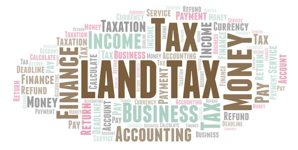 Land Tax word cloud. Wordcloud made with text only.