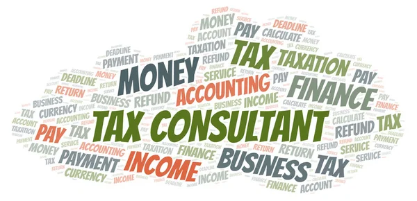 Asesora Fiscal Word Cloud Wordcloud Hecho Solo Con Texto — Foto de Stock