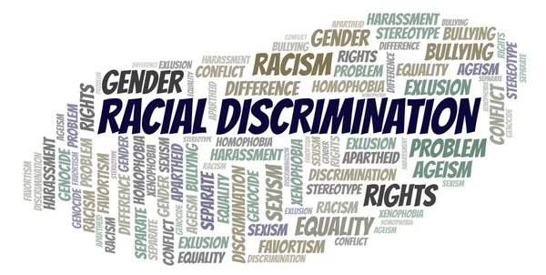 Raciale Discriminatie Soort Discriminatie Word Cloud Wordcloud Gemaakt Met Alleen — Stockfoto