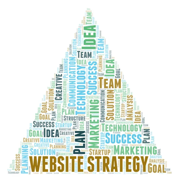 Sitio Web Estrategia Palabra Nube Wordcloud Hecho Solo Con Texto — Foto de Stock