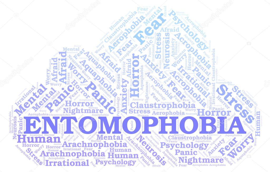 Entomophobia word cloud. Wordcloud made with text only.