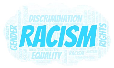 Irkçılık - ayrımcılık türünü - kelime bulutu. Yalnızca metin ile yapılan Wordcloud.