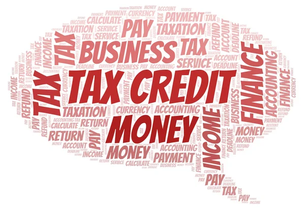 Tax Credit Word Cloud Wordcloud Gemaakt Met Alleen Tekst — Stockfoto