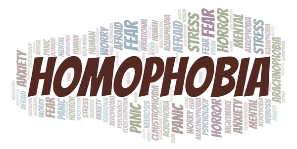 Homofobia Nuvem Palavras Wordcloud Feito Apenas Com Texto — Fotografia de Stock