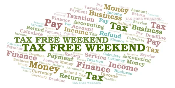 Tax Free Weekend word cloud. Wordcloud made with text only.
