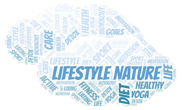 Lifestyle Natur Word Cloud Wordcloud Gjorda Med Endast Text — Stockfoto