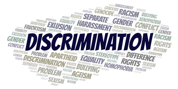 Diskriminasi Adalah Jenis Diskriminasi Yaitu Awan Kata Wordcloud Yang Dibuat — Stok Foto