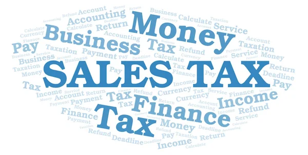 Sales Tax Word Cloud Wordcloud Gemaakt Met Alleen Tekst — Stockfoto