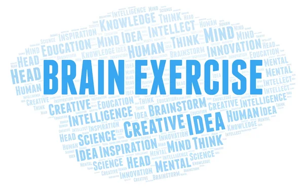 Brain Exercise Word Cloud Wordcloud Made Text Only — Stock Photo, Image