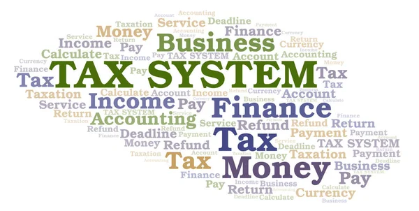 税务系统字云 仅使用文本制作的文字云 — 图库照片