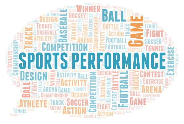 Nube Palabras Sports Performance Wordcloud Hecho Solo Con Texto — Foto de Stock