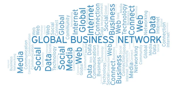 Global Business Netwerk Word Cloud Wordcloud Gemaakt Met Alleen Tekst — Stockfoto