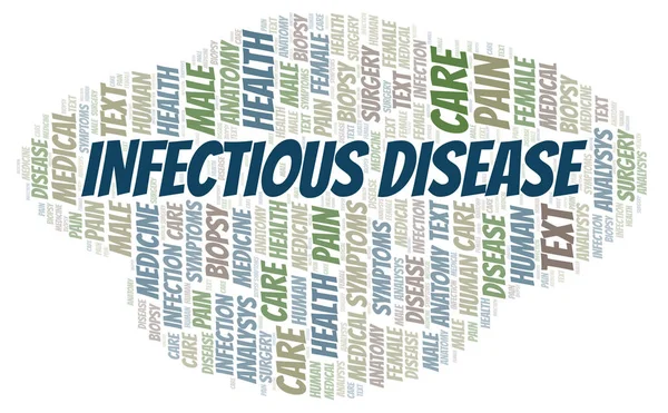 Malattia Infettiva Parola Nube Wordcloud Realizzato Solo Con Testo — Foto Stock