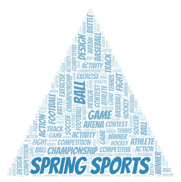 Spring Sports Word Cloud Wordcloud Made Text Only — Stock Photo, Image