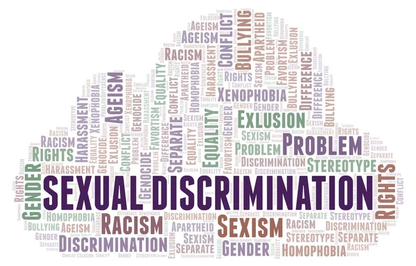 Seksuele Discriminatie Soort Discriminatie Word Cloud Wordcloud Gemaakt Met Alleen — Stockfoto