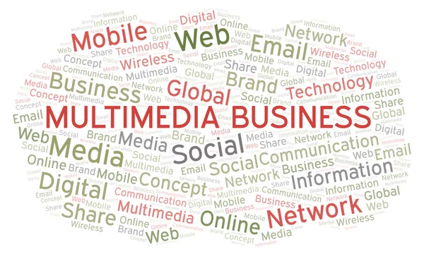 Multimedia Business word cloud. Word cloud made with text only.