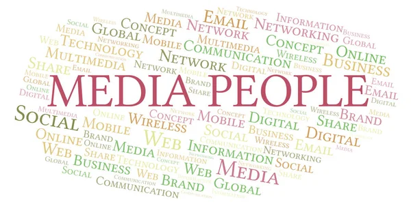 Media Mensen Word Cloud Word Cloud Gemaakt Met Alleen Tekst — Stockfoto