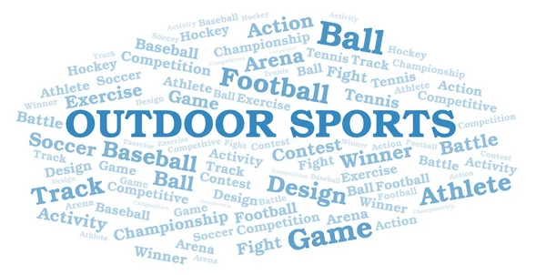 Outdoor Sports Word Cloud Wordcloud Made Text Only — Stock Photo, Image