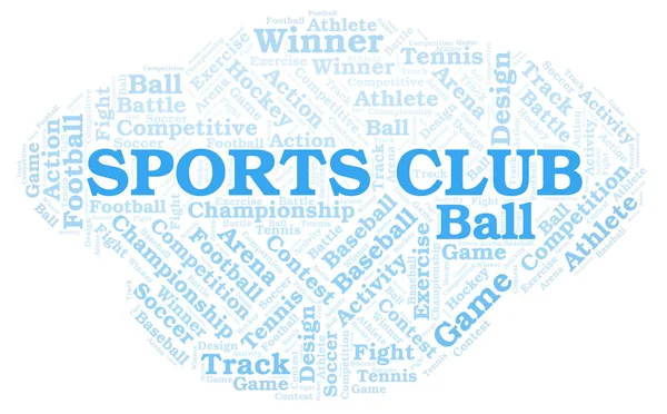 Sports Club Word Cloud Wordcloud Gjorda Med Endast Text — Stockfoto