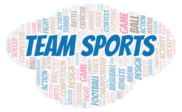 Team Sport Word Cloud Wordcloud Gjorda Med Endast Text — Stockfoto