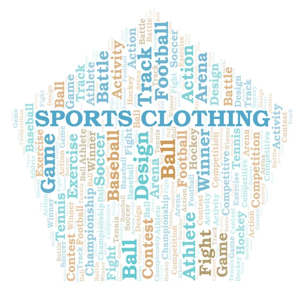 Sportbekleidung Wort Wolke Wordcloud Nur Mit Text Erstellt — Stockfoto