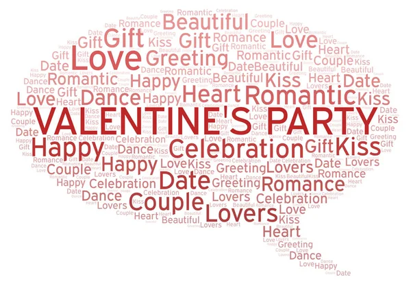 Valentine Party Nuvem Palavras Nuvem Word Feita Apenas Com Texto — Fotografia de Stock