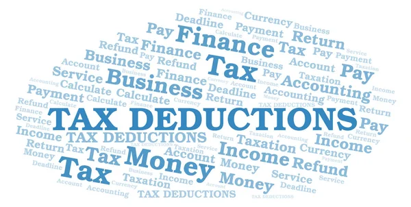 Tax Deductions Word Cloud Wordcloud Made Text Only — Stock Photo, Image