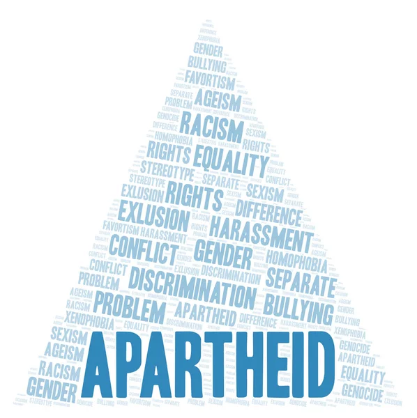 Apartheid Tipo Discriminazione Parola Nuvola Wordcloud Realizzato Solo Con Testo — Foto Stock