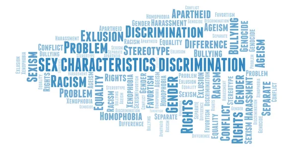 Sex Kenmerken Discriminatie Soort Discriminatie Word Cloud Wordcloud Gemaakt Met — Stockfoto