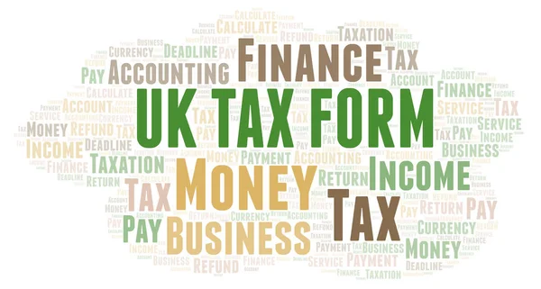 Tax Form Word Cloud Wordcloud Realizzato Solo Con Testo — Foto Stock