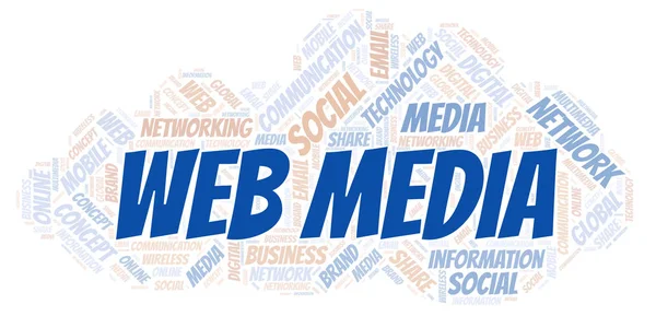 Webbmedia Word Cloud Word Cloud Med Endast Text — Stockfoto