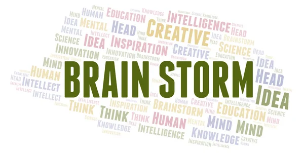 Nuage Mots Brain Storm Wordcloud Fait Avec Texte Seulement — Photo