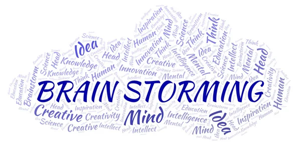 Hersenen Storming Word Cloud Wordcloud Gemaakt Met Alleen Tekst — Stockfoto