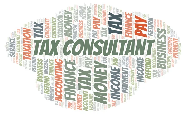 Tax Consultant word cloud. Wordcloud made with text only.
