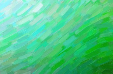 Büyük fırça arkaplanı olan yeşil yağlı boya resminin soyut çizimi.