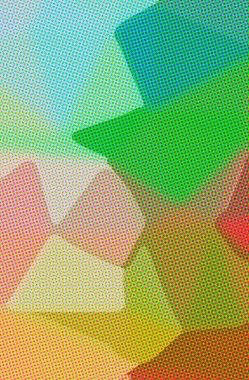 Mavi, yeşil, turuncu, sarı noktaların soyut çizimi.