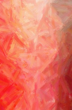 Kırmızı Tüylü Fırça Yağlı Boyası arkaplanının soyut çizimi.