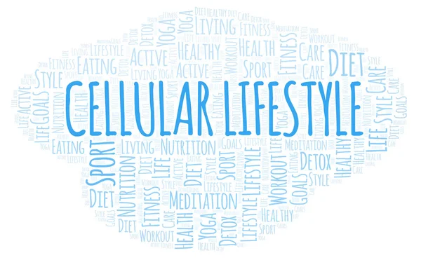 Nuvola Parole Stile Vita Cellulare Wordcloud Realizzato Solo Con Testo — Foto Stock